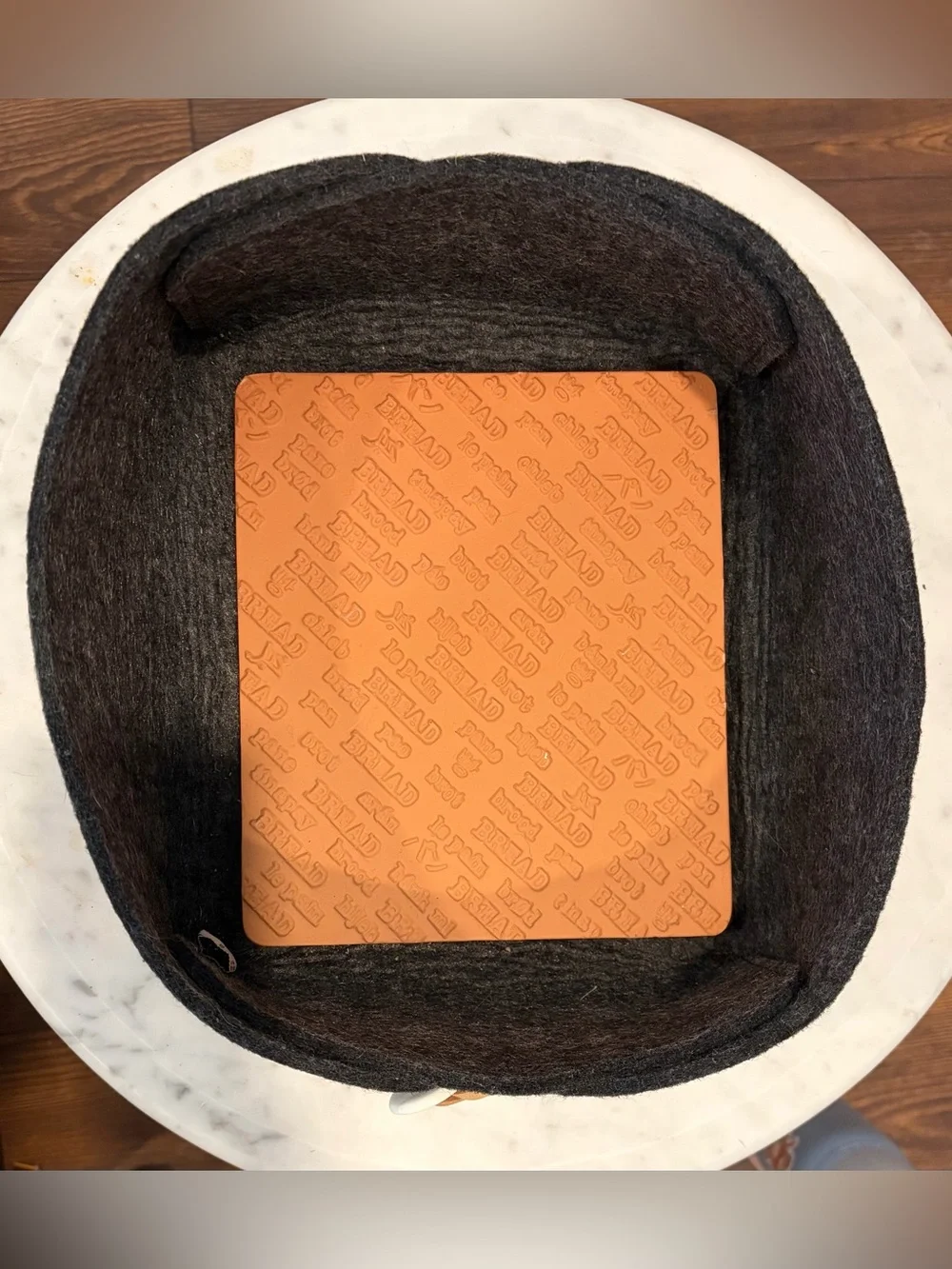 Anthropologie Bread Basket & Warming Tile Set by Heartfelt, Like New